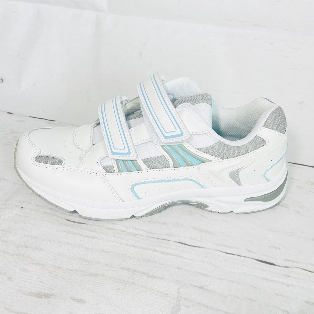 Vionic Tabi Shoes Women's 9 White/Gray Double Strap Walking Sneakers MINT